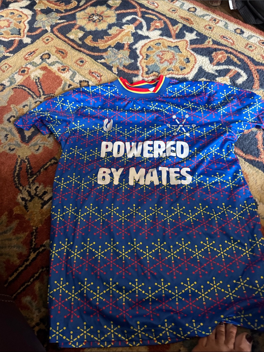 Blue 'Powered By Mates' Graphic Mens Jersey